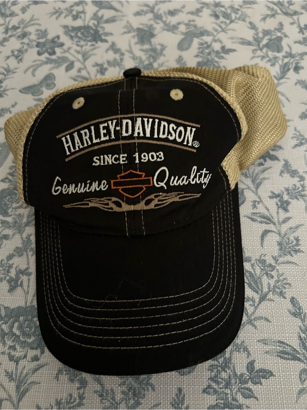 Harley-Davidson Orlando Men's Black & Tan Trucker Cap - Genuine Quality